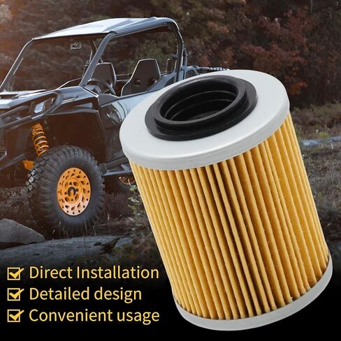 Anxingo 3PCS 420956123 Oil Filter with O Ring Replacement for Can-Am Models, Replacement for SeaDoo Models, Replaces 420956120 in Kuwait