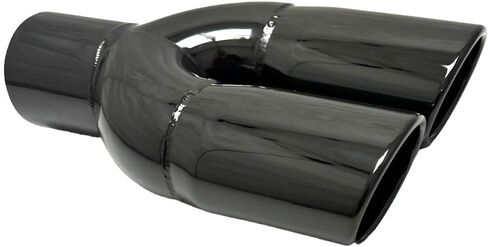 Exhaust Tip 2.50 Inlet 3.00 X 2.50 Outlet 10.00 long WDO30010-250-BOSS-GBK-SS Dual Oval Slant Black Chrome Graphite Plated 304 Stainless Wesdon Exhaust Tip in Kuwait