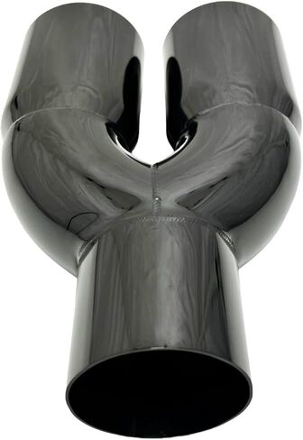 Exhaust Tip 2.50 Inlet 3.00 X 2.50 Outlet 10.00 long WDO30010-250-BOSS-GBK-SS Dual Oval Slant Black Chrome Graphite Plated 304 Stainless Wesdon Exhaust Tip in Kuwait