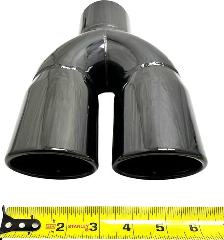 Exhaust Tip 2.50 Inlet 3.00 X 2.50 Outlet 10.00 long WDO30010-250-BOSS-GBK-SS Dual Oval Slant Black Chrome Graphite Plated 304 Stainless Wesdon Exhaust Tip in Kuwait