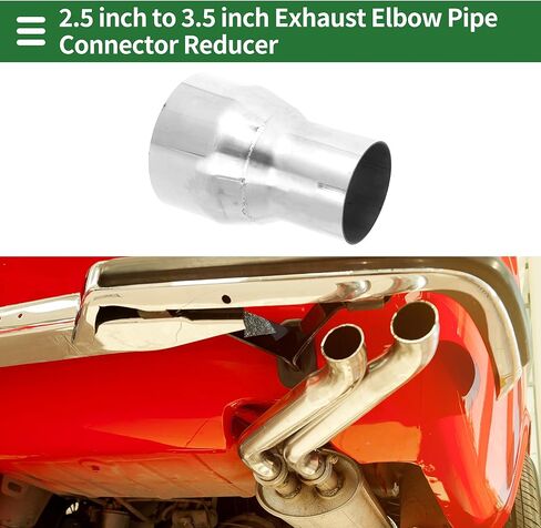 Motoforti Mandrel Exhaust Pipe Adapter Concentric Reducer Car Exhaust Pipe Tubing Piping Adapter 2.5" OD to 3.5" OD 5" Length 201 Stainless Steel 2Pcs in Kuwait