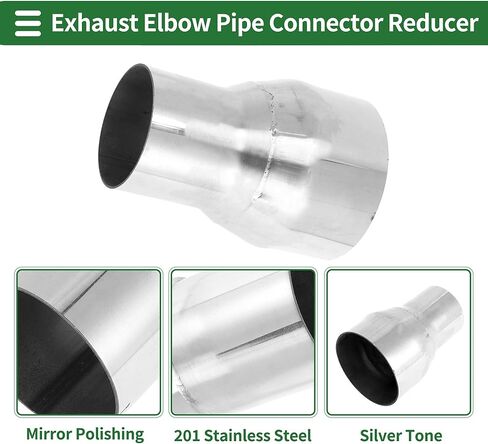 Motoforti Mandrel Exhaust Pipe Adapter Concentric Reducer Car Exhaust Pipe Tubing Piping Adapter 2.5" OD to 3.5" OD 5" Length 201 Stainless Steel 2Pcs in Kuwait
