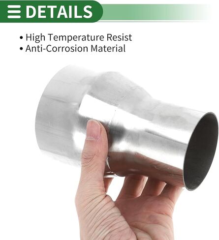 Motoforti Mandrel Exhaust Pipe Adapter Concentric Reducer Car Exhaust Pipe Tubing Piping Adapter 2.5" OD to 3.5" OD 5" Length 201 Stainless Steel 2Pcs in Kuwait