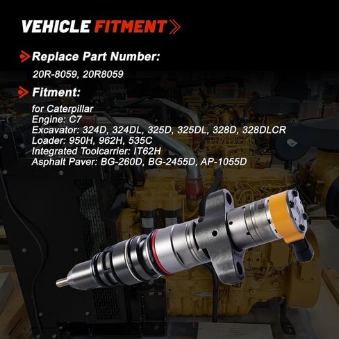 20R-8059 20R8059 حاقن وقود الديزل لشركة كاتربيلر C7 المحرك 324D 324DL 325D 325DL 328D 328DLCR حفارة 950H 962H 535C محمل IT62H BG-260D BG-2455D AP-1055D الأسفلت تمهيد in Kuwait