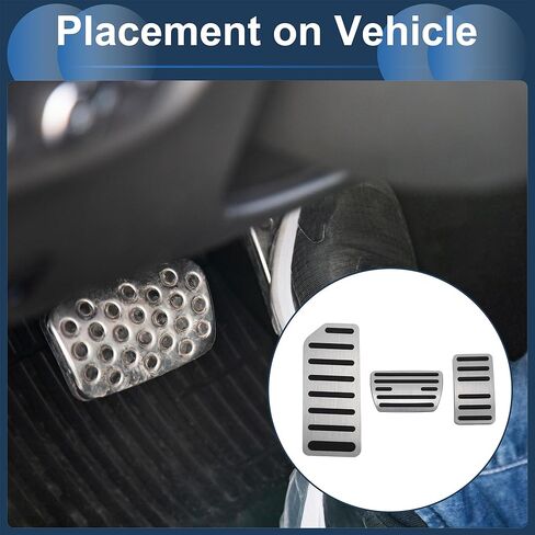 3 Pcs Automatic Foot Pedal Pads Foot Accelerator Pedal Covers for Honda Accord 2016-2022 Aluminum Alloy Silver Tone in Kuwait