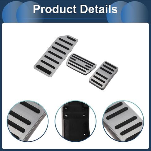 3 Pcs Automatic Foot Pedal Pads Foot Accelerator Pedal Covers for Honda Accord 2016-2022 Aluminum Alloy Silver Tone in Kuwait