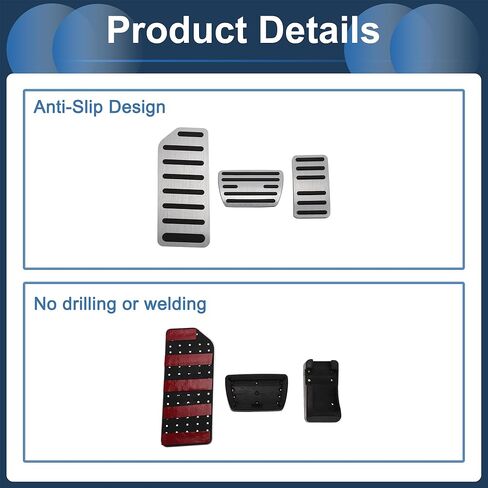 3 Pcs Automatic Foot Pedal Pads Foot Accelerator Pedal Covers for Honda Accord 2016-2022 Aluminum Alloy Silver Tone in Kuwait