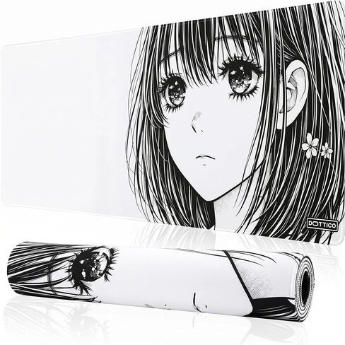Anime Mouse Pad, Large Gaming Desk Mat, Manga Japanese Style Extended Mousepad with Non-Slip Rubber Base, Stitched Edges, Waterproof Surface, Smooth Tracking for Office & Home 31.5x11.8 in in Saudi Arabia