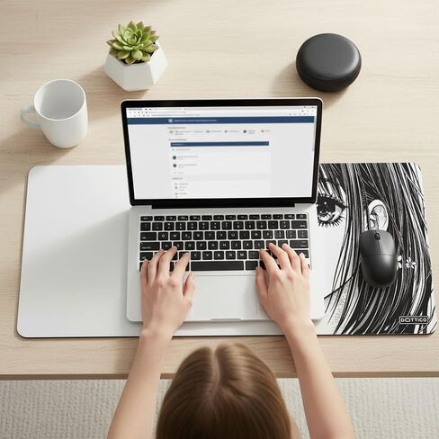 Anime Mouse Pad, Large Gaming Desk Mat, Manga Japanese Style Extended Mousepad with Non-Slip Rubber Base, Stitched Edges, Waterproof Surface, Smooth Tracking for Office & Home 31.5x11.8 in in Saudi Arabia