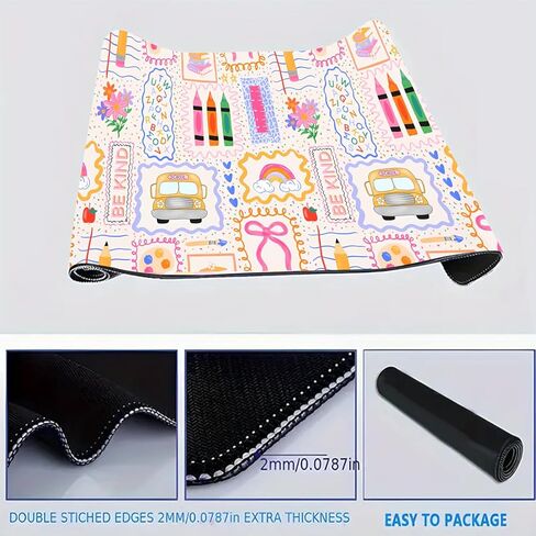 Pink Cute Teacher Classroom Decor Large Gaming Mouse Pad Keyboard Desk Pad XXL Extended Mouse Mat Gaming Office Decor (35.4x15.7 in) with Stitched Edges Non-Slip Large Computer Mat in Kuwait