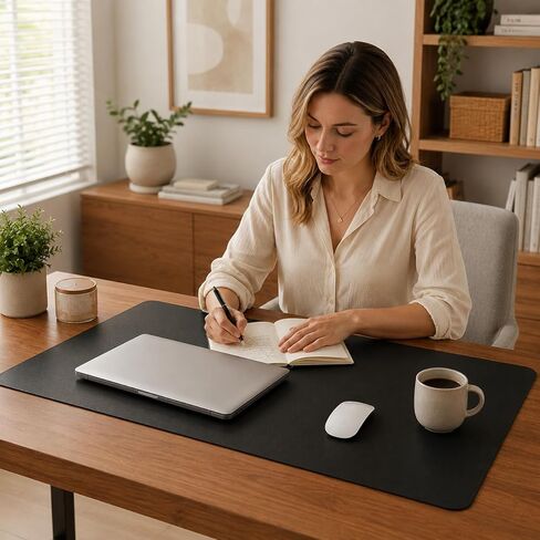 Large Mouse Pad, PC Desk Mat, PU Waterproof Non Slip Keyboard Mouse Mat, Desk Writing Pad, Extended Desk Protector for Office Work Gaming in Kuwait