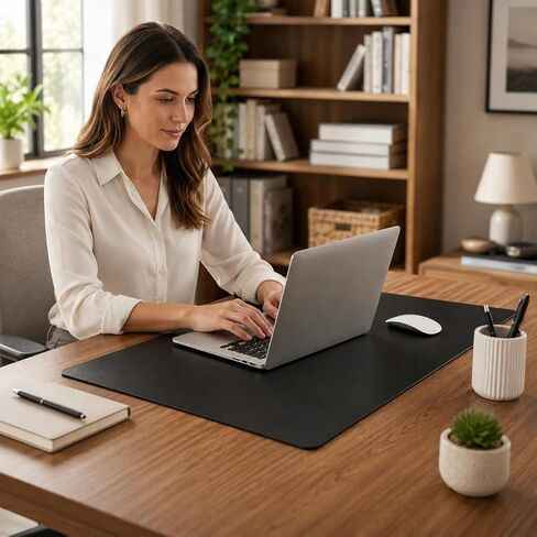 Large Mouse Pad, PC Desk Mat, PU Waterproof Non Slip Keyboard Mouse Mat, Desk Writing Pad, Extended Desk Protector for Office Work Gaming in Kuwait