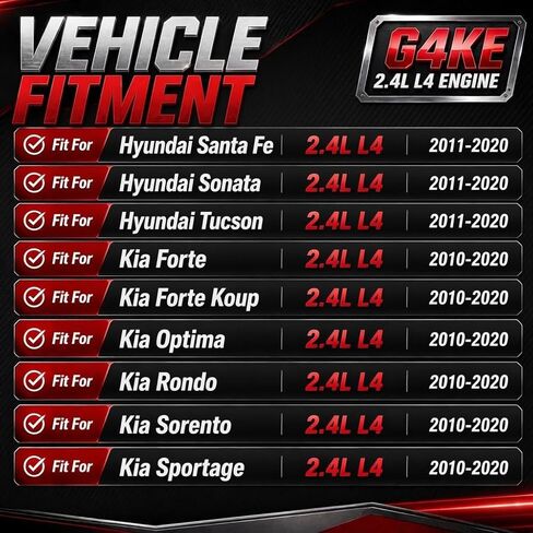 2.4 G4KE العمود المرفقي ربط مجموعة قضيب صالح لشركة هيونداي سانتا سوناتا توكسون كيا فورتي أوبتيما روندو سورينتو سبورتاج 2.4L L4 2010-2020 in Kuwait