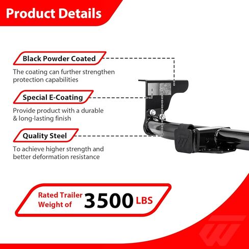 WeiSen Class 3 Trailer Hitch 2" Receiver Fit Nissan Murano 2015-2024 Accessories Heavy Duty Steel Tow Hitch Black in Kuwait