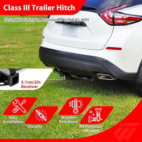 WeiSen Class 3 Trailer Hitch 2" Receiver Fit Nissan Murano 2015-2024 Accessories Heavy Duty Steel Tow Hitch Black in Kuwait