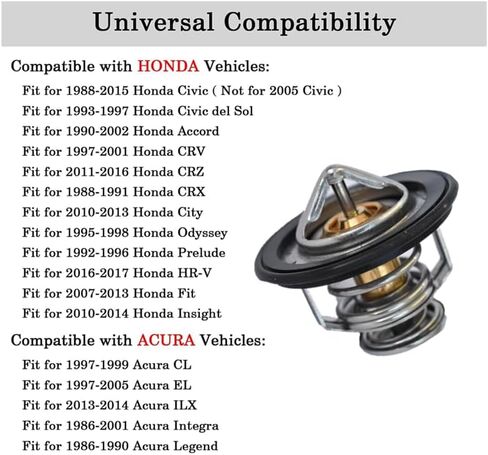19301-PAA-306 Engine Coolant Thermostat Compatible with Honda Civic CRV CRZ Replaces 19301-PLC-315 in Saudi Arabia