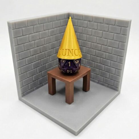 Dice Jail for D20 - Funny DND Dunce Cap Diorama Dice Throne - Dungeons and Dragons Accessory for Misbehaving Dice - TTRPG Gift for Dungeon Master & Tabletop Gamers (Corner Scene) in Saudi Arabia