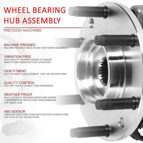Auto Dynasty Factory Style Front Wheel Bearing Hub Assembly Compatible with Ford Sable Taurus Lincoln Continental 1995-2007, Driver or Passenger Side, Bare Steel in Kuwait