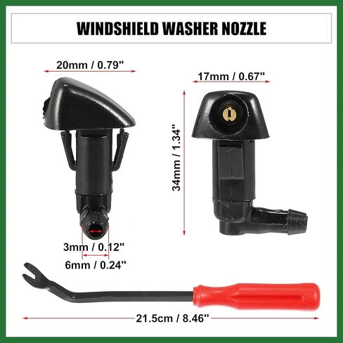 مجموعة رذاذ ممسحة الزجاج الأمامي 3 قطع من Motoforti 76810-SDA-A11 لسيارة Honda Civic 2006-2011 لـ Odyssey 2005-2010 لـ Accord 2003-2007 للعنصر 2003-2011 طويل الأمد in Kuwait