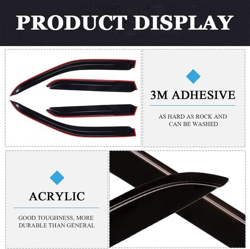OCPTY Window Visors Tape-On Rain Guards 4Pcs (Front+Rear) for 2002-2006 for Honda CR-V in Kuwait