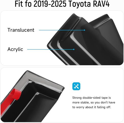ZZEQYG واقيات النوافذ درع حماية المطر لسيارة Toyota RAV4 2019-2025 ملحقات واقيات النوافذ واقيات المطر واقيات التهوية وحاجز النوافذ وظلال فتحات التهوية الخارجية in Kuwait