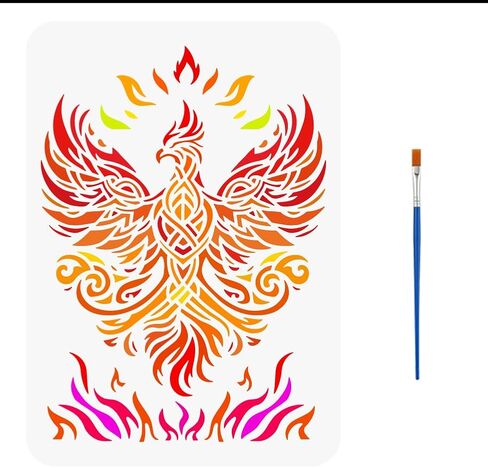 FINGERINSPIRE استنسل طلاء جلد التمساح مقاس 8.3 × 11.7 بوصة مع فرشاة طلاء قابلة لإعادة الاستخدام، قالب رسم نمط جلد غير منتظم، قالب استنسل جلد غير منتظم للرسم على قماش الخشب in Kuwait