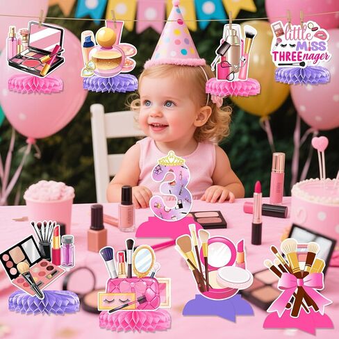 Little Miss Threenager Birthday Decorations: 9Pcs Little Miss Threenager Centerpieces Threenager Birthday Decorations Girl in Kuwait
