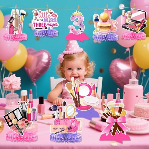 Little Miss Threenager Birthday Decorations: 9Pcs Little Miss Threenager Centerpieces Threenager Birthday Decorations Girl in Kuwait