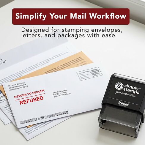 Return to Sender Stamp Self-Inking – Refused, Red Ink Mail Return Stamp for Undeliverable or Unwanted Mail (Refused, Medium) in Saudi Arabia