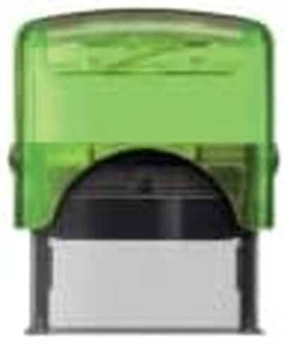 Delaware Notary Stamp | Shiny S-854 Self Inking Stamp (Green Body) 2.3x0.81" Rectangular Imprints with Delaware State Seal Image in Kuwait