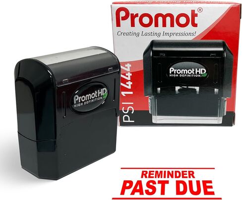 ختم Promot Past Due HD - ختم مطاطي مُحبر مسبقًا للاستخدام المكتبي والمحاسبة والأعمال، انطباعات جريئة واضحة للفواتير والفواتير والإيصالات والمستندات in Kuwait