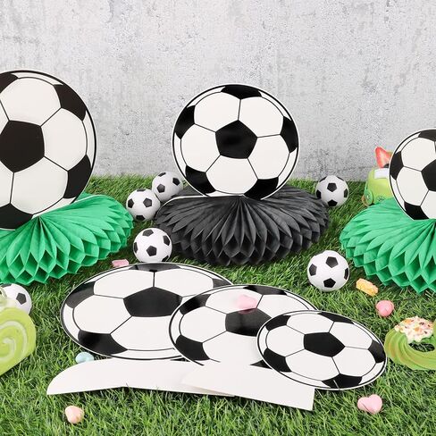 12 Pcs Soccer Honeycomb Centerpieces Soccer Party Decorations Table Decorations for Boys Men Sports Themed Birthday Baby Shower Party Supplies in Kuwait