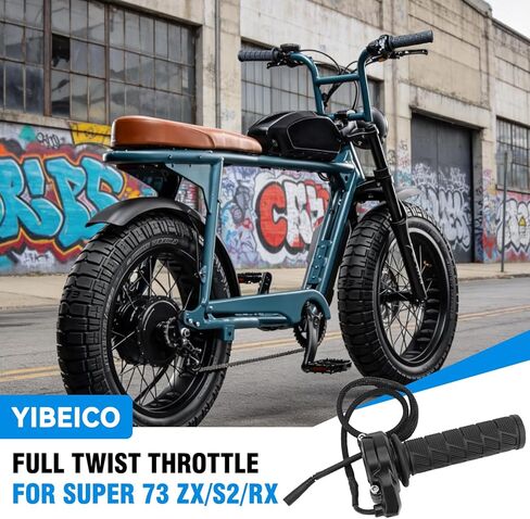 Full Twist Throttle Grips for Super 73 RX/R/S2/ZX, Throttle Grips Handlebar Assy, E-Bike Gas Throttle Turn Grip Accelerator Handle Twisting Acceleration for Super 73 in Saudi Arabia
