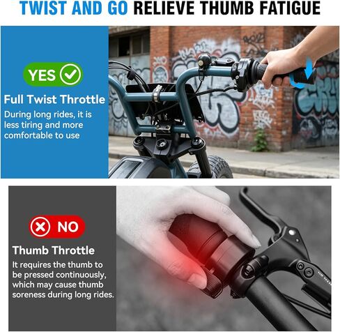 Full Twist Throttle Grips for Super 73 RX/R/S2/ZX, Throttle Grips Handlebar Assy, E-Bike Gas Throttle Turn Grip Accelerator Handle Twisting Acceleration for Super 73 in Saudi Arabia