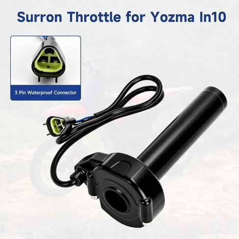 Electric Dirt Bike Throttle Replacement for Yozma In10 Valtinsu Strike Shadow SX, Full Twist Throttle Handle Grips for Yzma Yozama in 10 E Bike Electric Mini Dirt Bike Motorcycle 3 Pin Male in Saudi Arabia
