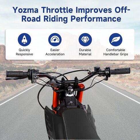 Electric Dirt Bike Throttle Replacement for Yozma In10 Valtinsu Strike Shadow SX, Full Twist Throttle Handle Grips for Yzma Yozama in 10 E Bike Electric Mini Dirt Bike Motorcycle 3 Pin Male in Saudi Arabia