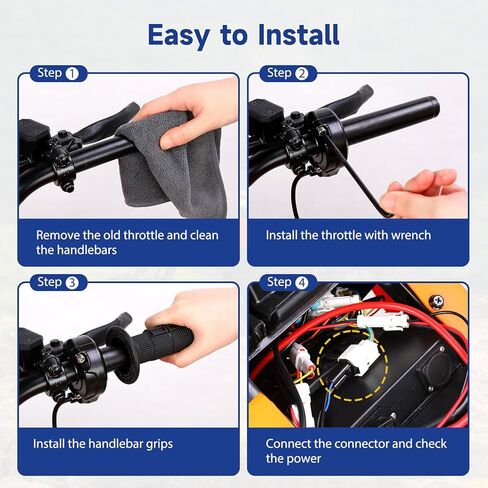 Electric Dirt Bike Throttle Replacement for Yozma In10 Valtinsu Strike Shadow SX, Full Twist Throttle Handle Grips for Yzma Yozama in 10 E Bike Electric Mini Dirt Bike Motorcycle 3 Pin Male in Saudi Arabia