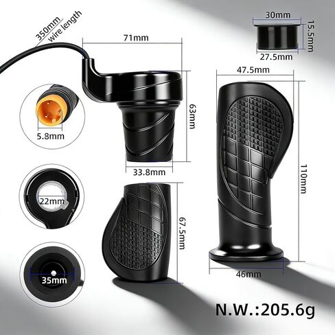 Ebike Throttle, Half Twist Throttle for Electric Bicycle, Waterproof Mountain Bike Modified Replacement Part Joint in Saudi Arabia