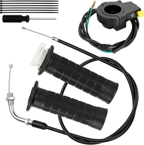 YOXUFA 2 السكتة الدماغية 50 "خنق كابل تويست مقبض خنق عدة استبدال للدراجة الآلية 80cc 49cc 100cc 50cc أجزاء دراجة المحرك مع 7/8" 22 مم المقود in Kuwait