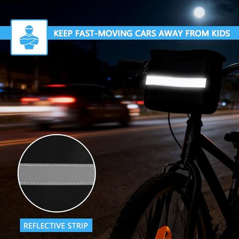 Kids Bike Handlebar Bag, Bike Basket Front with Bike Phone Mount, Bike Cooler Bicycle Basket Scooter Road Mountain Bike Cycling Accessories for Toddler Kids Girls Boys Men Women in Saudi Arabia