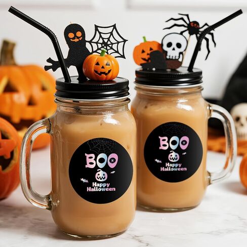 ملصقات Anwyll Happy Halloween - ملصقات هدايا الهالوين 60 قطعة مقاس 5 سم ملصق ختم على شكل ظرف الهالوين ذاتي اللصق بالليزر Boo Halloweens Bat Pumpkin ملصق لحقيبة المكافآت الجيدة لتزيين الحفلات in Kuwait