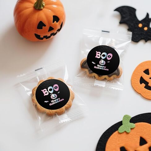 ملصقات Anwyll Happy Halloween - ملصقات هدايا الهالوين 60 قطعة مقاس 5 سم ملصق ختم على شكل ظرف الهالوين ذاتي اللصق بالليزر Boo Halloweens Bat Pumpkin ملصق لحقيبة المكافآت الجيدة لتزيين الحفلات in Kuwait