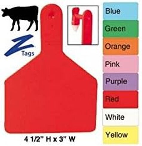 Z Tags 25 Count 1-Piece Blank Tags for Cows, Pink in Saudi Arabia
