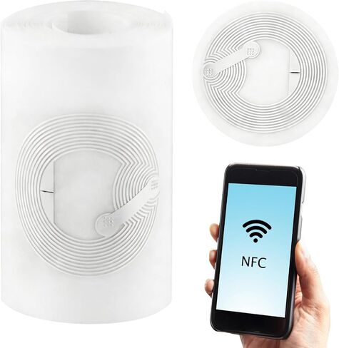 60 PCS NFC Tags Sticker with Tag215 Blank Chips Adhesive Labels, 25mm Rewritable Round NFC Chip for All NFC-Enabled Devices and Smartphones in Saudi Arabia