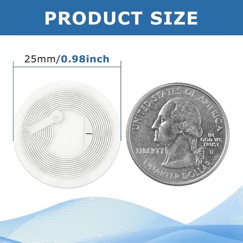 60 PCS NFC Tags Sticker with Tag215 Blank Chips Adhesive Labels, 25mm Rewritable Round NFC Chip for All NFC-Enabled Devices and Smartphones in Saudi Arabia