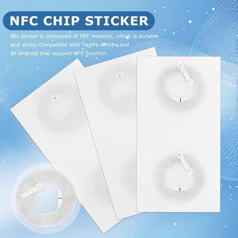 60 PCS NFC Tags Sticker with Tag215 Blank Chips Adhesive Labels, 25mm Rewritable Round NFC Chip for All NFC-Enabled Devices and Smartphones in Saudi Arabia