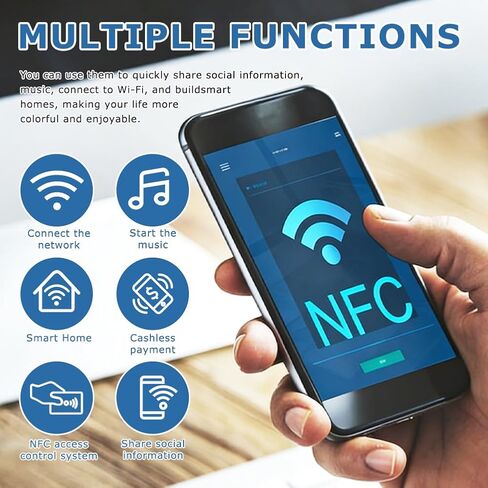 60 PCS NFC Tags Sticker with Tag215 Blank Chips Adhesive Labels, 25mm Rewritable Round NFC Chip for All NFC-Enabled Devices and Smartphones in Saudi Arabia