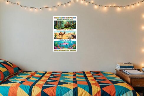 Animal Habitats and Adaptations Forests Deserts Oceans Educational 12x18 US Made Poster in Saudi Arabia