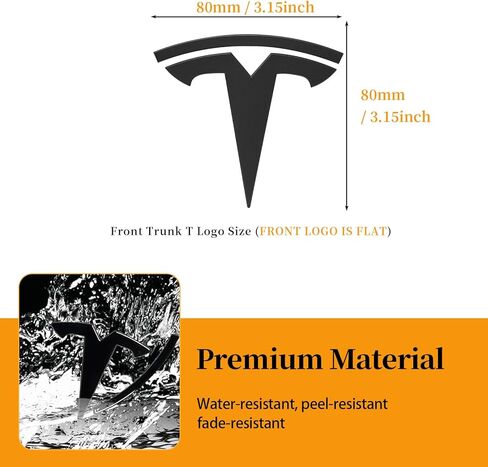 Front Hood Car Emblem Accessories for Tesla Model Y Model S Front Trunk Logo Decal Tesla Emblem Sticker 2025 2024 2023 2022 2021 2020-Matte Black in Saudi Arabia