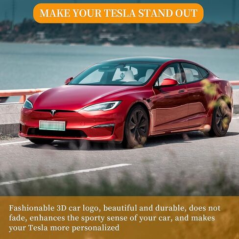 Front Hood Car Emblem Accessories for Tesla Model Y Model S Front Trunk Logo Decal Tesla Emblem Sticker 2025 2024 2023 2022 2021 2020-Matte Black in Saudi Arabia